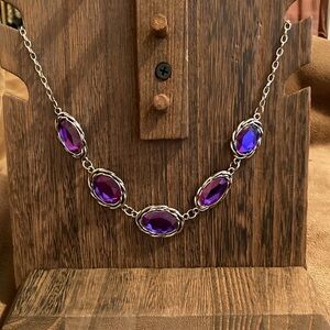 Elegant Purple and Silver Necklace